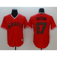 Los Angeles Angels of Anaheim #17 Shohei Ohtani Red New Cool Base 2018 Memorial Day Stitched MLB Jersey