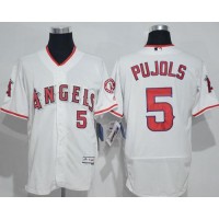 Los Angeles Angels of Anaheim #5 Albert Pujols White Flexbase Authentic Collection Stitched MLB Jersey