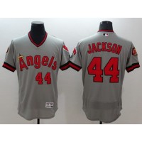 Los Angeles Angels of Anaheim #44 Reggie Jackson Grey Flexbase Authentic Collection Cooperstown Stitched MLB Jersey