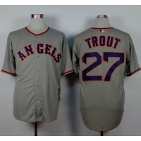 Los Angeles Angels of Anaheim #27 Mike Trout Grey 1965 Turn Back The Clock Stitched MLB Jersey