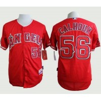 Los Angeles Angels of Anaheim #56 Kole Calhoun Red Cool Base Stitched MLB Jersey