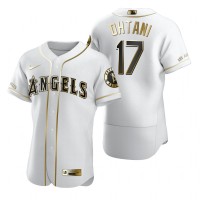 Los Angeles Los Angeles Angels #17 Shohei Ohtani White Nike Men's Authentic Golden Edition MLB Jersey