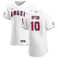 Los Angeles Los Angeles Angels #10 Justin Upton Men's Nike White Home 2020 Authentic Player MLB Jersey