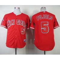 Los Angeles Angels of Anaheim #5 Albert Pujols Red Cool Base Stitched MLB Jersey