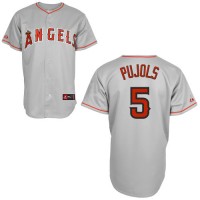 Los Angeles Angels of Anaheim #5 Albert Pujols Grey Cool Base Stitched MLB Jersey