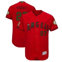 Los Angeles Angels of Anaheim #27 Mike Trout Red Flexbase Authentic Collection 2018 Memorial Day Stitched MLB Jersey