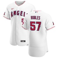 Los Angeles Los Angeles Angels #57 Hansel Robles Men's Nike White Home 2020 Authentic Player MLB Jersey
