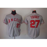 Los Angeles Angels of Anaheim #27 Mike Trout Grey Cool Base Stitched MLB Jersey