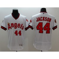 Los Angeles Angels of Anaheim #44 Reggie Jackson White Flexbase Authentic Collection Cooperstown Stitched MLB Jersey