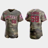 Los Angeles Los Angeles Angels #58 Alex Claudio Men's Nike 2021 Armed Forces Day Authentic MLB Jersey -Camo