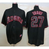 Los Angeles Angels of Anaheim #27 Mike Trout Black Fashion Stitched MLB Jersey