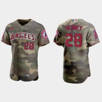 Los Angeles Los Angeles Angels #28 Andrew Heaney Men's Nike 2021 Armed Forces Day Authentic MLB Jersey -Camo