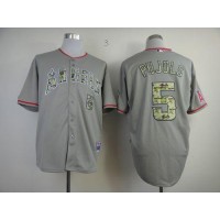 Los Angeles Angels of Anaheim #5 Albert Pujols Grey USMC Cool Base Stitched MLB Jersey