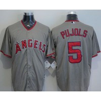 Los Angeles Angels of Anaheim #5 Albert Pujols Grey New Cool Base Stitched MLB Jersey