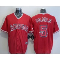 Los Angeles Angels of Anaheim #5 Albert Pujols Red New Cool Base Stitched MLB Jersey