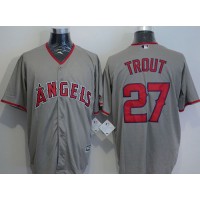 Los Angeles Angels of Anaheim #27 Mike Trout Grey New Cool Base Stitched MLB Jersey