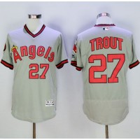 Los Angeles Angels of Anaheim #27 Mike Trout Grey Flexbase Authentic Collection Cooperstown Stitched MLB Jersey