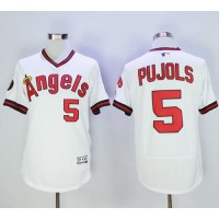 Los Angeles Angels of Anaheim #5 Albert Pujols White Flexbase Authentic Collection Cooperstown Stitched MLB Jersey