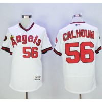 Los Angeles Angels of Anaheim #56 Kole Calhoun White Flexbase Authentic Collection Cooperstown Stitched MLB Jersey