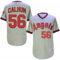 Los Angeles Angels of Anaheim #56 Kole Calhoun Grey Flexbase Authentic Collection Cooperstown Stitched MLB Jersey