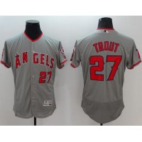 Los Angeles Angels of Anaheim #27 Mike Trout Grey Flexbase Authentic Collection Stitched MLB Jersey