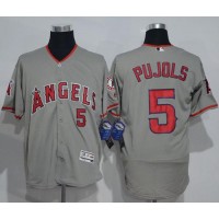 Los Angeles Angels of Anaheim #5 Albert Pujols Grey Flexbase Authentic Collection Stitched MLB Jersey