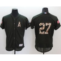 Los Angeles Angels of Anaheim #27 Mike Trout Green Flexbase Authentic Collection Salute to Service Stitched MLB Jersey
