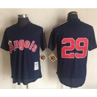 Mitchell And Ness 1984 Los Angeles Angels of Anaheim #29 Rod Carew Navy Blue Throwback Stitched MLB Jersey
