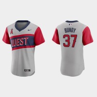 Los Angeles Los Angeles Angels #37 Dylan Bundy Men's Nike Gray 2021 Little League Classic Authentic MLB Jersey