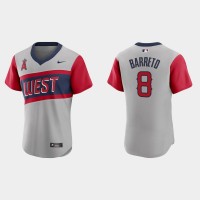 Los Angeles Los Angeles Angels #8 Franklin Barreto Men's Nike Gray 2021 Little League Classic Authentic MLB Jersey