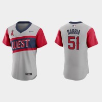 Los Angeles Los Angeles Angels #51 Jaime Barria Men's Nike Gray 2021 Little League Classic Authentic MLB Jersey