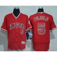 Los Angeles Angels of Anaheim #5 Albert Pujols Red Flexbase Authentic Collection Stitched MLB Jersey