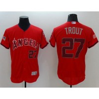 Los Angeles Angels of Anaheim #27 Mike Trout Red Fashion Stars & Stripes Flexbase Authentic Stitched MLB Jersey
