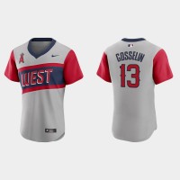 Los Angeles Los Angeles Angels #13 Phil Gosselin Men's Nike Gray 2021 Little League Classic Authentic MLB Jersey