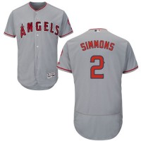 Los Angeles Angels of Anaheim #2 Andrelton Simmons Grey Flexbase Authentic Collection Stitched MLB Jersey