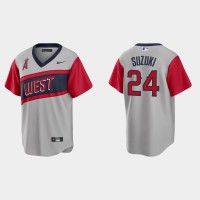 Los Angeles Los Angeles Angels #24 Kurt Suzuki Men's Nike Gray 2021 Little League Classic Game MLB Jersey