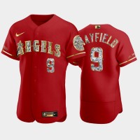 Los Angeles Los Angeles Angels #9 Jack Mayfield Men's Nike Diamond Edition MLB Jersey - Red