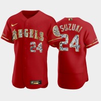 Los Angeles Los Angeles Angels #24 Kurt Suzuki Men's Nike Diamond Edition MLB Jersey - Red