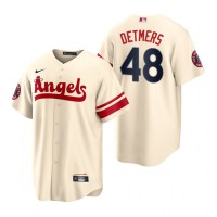 Los Angeles Los Angeles Angels #48 Reid Detmers Cream Men's MLB Nike 2022 City Connect Game Jersey