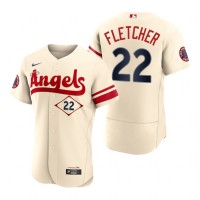 Los Angeles Los Angeles Angels #22 David Fletcher Cream Men's MLB Nike Authentic 2022 City Connect Jersey