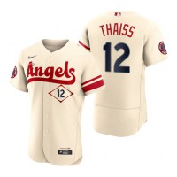 Los Angeles Los Angeles Angels #12 Matt Thaiss Cream Men's MLB Nike Authentic 2022 City Connect Jersey