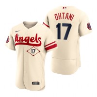 Los Angeles Los Angeles Angels #17 Shohei Ohtani Cream Men's MLB Nike Authentic 2022 City Connect Jersey