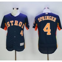 Houston Astros #4 George Springer Navy Blue Flexbase Authentic Collection Stitched MLB Jersey