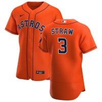 Houston Houston Astros #3 Myles Straw Men's Nike Orange Alternate 2020 Authentic Team MLB Jersey