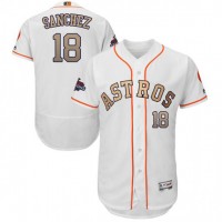 Houston Astros #18 Aaron Sanchez White FlexBase Authentic 2018 Gold Program Cool Base Stitched MLB Jersey