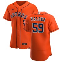 Houston Houston Astros #59 Framber Valdez Men's Nike Orange Alternate 2020 Authentic Team MLB Jersey