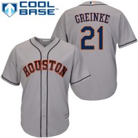 Houston Astros #21 Zack Greinke Grey New Cool Base Stitched MLB Jersey
