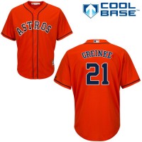Houston Astros #21 Zack Greinke Orange New Cool Base Stitched MLB Jersey