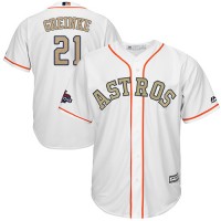 Houston Astros #21 Zack Greinke White 2018 Gold Program Cool Base Stitched MLB Jersey