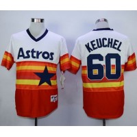 Houston Astros #60 Dallas Keuchel White/Orange 1980 Turn Back The Clock Stitched MLB Jersey